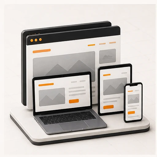 Dispositivos exibindo um site responsivo